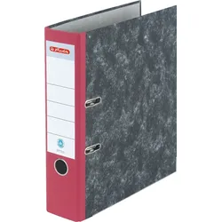 herlitz Ordner A4 maX-file nature Wolkenmarmor 80mm rot