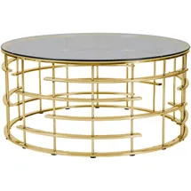 SalesFever Glastisch gold Edelstahl 90 x 42 x 90 cm