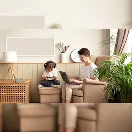 ALLboards Pinnwand, Korktafel in weiß, 100×40 cm, Holzrahmen – weiß lackiert