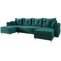 Mirjan24 Wohnlandschaft Türkis, 7-Sitzer, U-Form,Rechteckig, 310x85x138 cm, Wohnzimmer, Sofas & Couches, Wohnlandschaften, Wohnlandschaften in U-Form