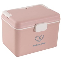 Jjoer Medikamentenschrank Medicine Organiser Storage Erste Hilfe Box Für Home Lagerung Box Mit Fächern Medizin Storage Box Veranstalter Pink,One Size