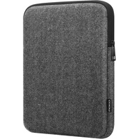 MoKo 9-11 Zoll Tablet Tasche aus Wolle & Polyester, Schutztasche Hülle Kompatibel mit iPad Pro 11 2021/2020, iPad 9/8/7 10.2, iPad Air 4 10.9, Galaxy S8 11, Polyestertasche Tragetasche, Schwarz+Grau
