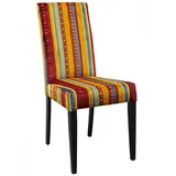 Kare Design Stuhl Econo Very British, Mehrfarbig, Polsterstuhl, Stuhl, Esszimmerstuhl, Buchenholz Beine, Samt, Vintage, Wohnzimmer, Esszimmer, 97x46x60 cm (H/B/T)