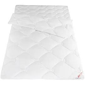 fan Frankenstolz Schlaf-Gut Lyocell Microfaser Bettdecke Frühjahr Sommer Herbst Winter Steppbett Weiß 135x200 cm waschbar Germany - Weiß