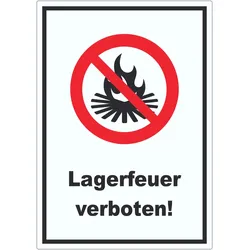 Lagerfeuer verboten Aufkleber A3 (297x420mm)