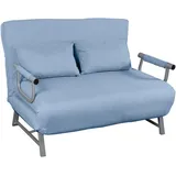 VCM Mid.you Schlafsofa Blau, Metall, Textil, 2-Sitzer, Füllung: Schaumstoff, 127x95x78 cm,