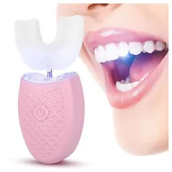 Fivejoy Schallzahnbürste Ultraschallzahnbürste U-förmige elektrische Schallzahnbürste Erwachsen, Automatisch Reinigung, Zahnbürste Mundpflege-Werkzeug rosa