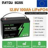 12V 100Ah EVE Zellen LiFePO4 Lithium-Eisen-Phosphat-Akku, integriertes 100A BMS, Tiefentlader, wiederaufladbar, für Solar, Camping, Wohnmobil