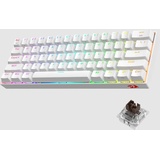 Redragon K530 Pro White, 60% Keyboard, Wireless 2, 4 GHz, Bluetooth, Hot-swap, Brown Switches, RED-K530W-RGB-PRO, Weiß