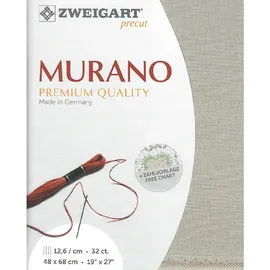 Zweigart Zählstoff MURANO precut 32 ct. 3984 Farbe 6028 Saharastaub, Handarbeitsstoff für Stickerei 48x68 cm