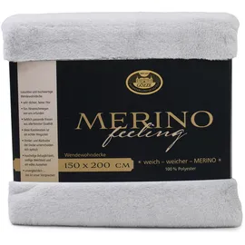Gözze Merino Decke 150 x 200 cm silber