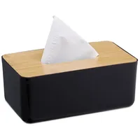 Relaxdays Taschentuchbox Badorganizer Hellbraun/Schwarz