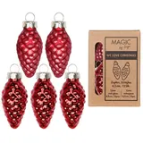 Inge‘s Christmas Decor Christbaumschmuck Zapfen Glas H 4,5 cm 12 Stück Chianti