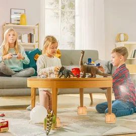 Relaxdays Möbelerhöher 4er Set, Erhöhung um 8,5 cm, für Tische, Stühle und andere Möbel, HxBxT 10x11,5x11,5 cm, Natur