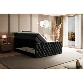 altdecor Boxspringbett Schwarz Hochglanz, Holzwerkstoff, Höhe ca. 20 cm 140x200 cm, Schlafzimmer, Betten, Boxspringbetten