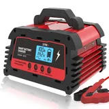 strex Industrie Batterieladegerät - 12/24V 5/10/25A - Reparaturmodus - Tropf-Ladegerät - Batterieladegerät für Auto/Motorrad/Roller/Boot/Wohnmobil