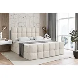altdecor Boxspringbett mit Matratze Topper Polsterbett mit Bettkasten RICAR-Z | Beige Casablanca | 140x200