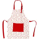 Cocoarm Kinderschürze aus Baumwolle, Backschürze mit Verstellbaren Trägern, Große Vordertasche, Erdbeermuster, zum Kochen und Malen