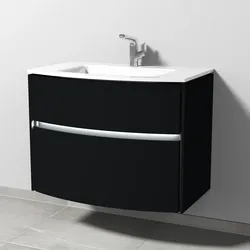 Sanipa Waschtischunterschrank „Twiga“ 818 × 605 × 459 mm in Schwarz (matt), mit Beleuchtung