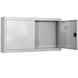 Proregal Werkzeugschrank hängend AMEGO | HxBxT 65x120x27,5cm | Metall | Abschließbar | Weiß | Werstattschrank Hängeschrank