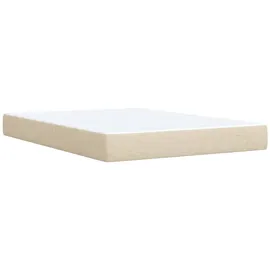 vidaXL Boxspringbett mit Matratze Creme 140x190 cm Stoff - Creme