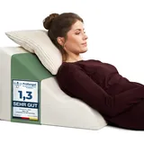 Well B4 Keilkissen Lesekissen für Bett und Sofa – Bequemes Rückenkissen mit Memory Foam, Verwendbar als Reflux Kissen, Keilkissen Bett, Bettkissen Rückenlehne im Sitzen und Liegen weiß Breit - MITTELfest