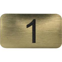 Nummernschild selbstklebend, 35 x 20 mm, Type 23, Kunststoff gold metallic