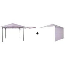 Tepro Pavillon »Lehua«, (Set, inkl. Ersatzdach), BxTxH: 330x330x285 cm, Seitenteil als Markise ausklappbar
