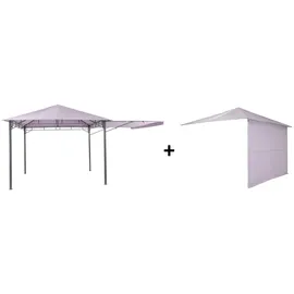 Tepro Pavillon »Lehua«, (Set, inkl. Ersatzdach), BxTxH: 330x330x285 cm, Seitenteil als Markise ausklappbar