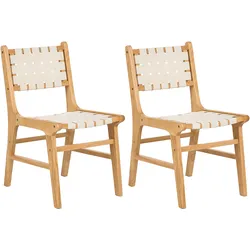 Esszimmerstuhl 2er Set HUMBLE Holz Hellbraun