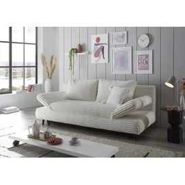 ed exciting design Schlafsofa ED EXCITING DESIGN "Sunny", grau (hellgrau), B:212cm H:88cm T:101cm, 100% Polyester, Sofas, Schlafsofa, mit Bettkasten, Armteilverstellung & 2 Rückenkissen