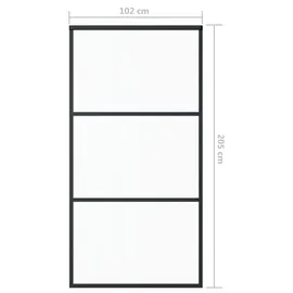 vidaXL Schiebetür rechts 102 x 205 cm schwarz