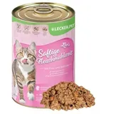 Lyra Pet 18 x 400 g Lecker.Pet® Leo's Saftige Fleischmahlzeit mit Pute & Gemüse Katzenfutter Nassfutter