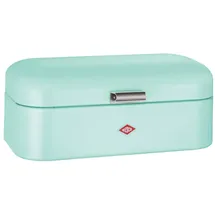 Wesco Grandy Brotkasten in der Farbe mint, pulverbeschichtetes Stahlblech, Lüftungslöcher und stabiler Handgriff