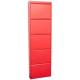 VCM ebuy24 Pisa Schuhschrank mit 5 Klappen in Metall Rot