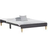 Homestyle4u Polsterbett mit Lattenrost 140x200 cm in Grau 2508