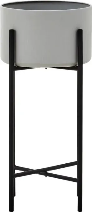 Premier Housewares Robuster großer Standtopfpflanzer in Grau und Schwarz, moderner Design, Outdoor-Topf für Kunstblumen