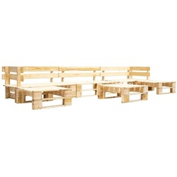 vidaXL 6-tlg. Garten-Paletten-Sofagarnitur Holz Natur