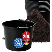 BigDean Mörteleimer 20 l 10er Set schwarz