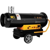 SIAL 55 kW Indirekte Ölheizer Heizkanone Diesel Bauheizer Bautrockner 2500 m3/h Heizgebläse 51 L Tank mit Thermostat/Überhitzungsschutz Silber IY55