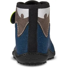 Leguano Barfußschuh LEGUANO "LEGUANITO SCIPPO", Kinder, Gr. 26, blau (blau, grau, braun), Textil, Schuhe Barfußschuh, Klettschuh, Bequemschuh, Flat mit verstellbaren Klettverschlüssen