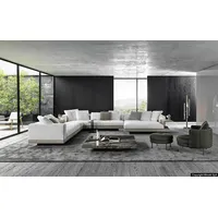 JVmoebel Wohnlandschaft U-Form Sofa Ecksofa Polstercouch Textil Wohnlandschaft Eckgarnitur, 3 Teile, Made in Europa weiß