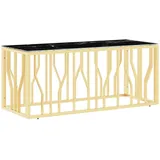 vidaXL Couchtisch Golden 110x45x45 cm Edelstahl und Glas