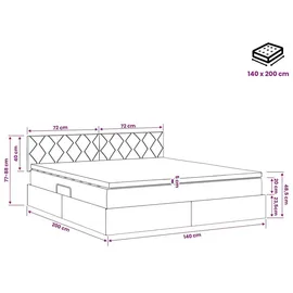 vidaXL LED-Speicherbett 140 x 200 cm Dunkelgrün