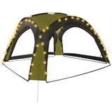vidaXL Partyzelt mit LED 3,6 x 3,6 m grün