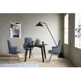 Polsterstuhl STRESSLESS "Laurel", blau (sparrow blau paloma, eiche natur), B:58cm H:105cm T:60cm, Leder PALOMA: PALOMA ist ein durchgefärbtes Semianilin-Möbelleder mit natürlicher Narbung., Stühle, Polsterstuhl, High Back mit Armlehne, Größe L, mit schräggestellten Beinen in Eiche