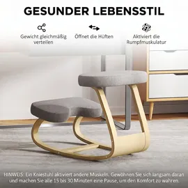 Homcom Kniestuhl Holz Grau