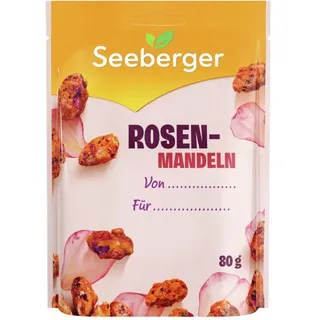 Seeberger Rosen-Mandeln, Gebrannte Mandeln mit Rosenzuckerhülle, 80 g, Ideal als Geschenk an deine Liebsten