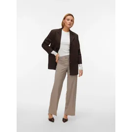 Vero Moda Anzughose VMTEXAS MW STRAIGHT PANT NOOS Materialmix, straight fit braun XS (34)