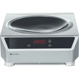 HENDI Induktionswok Modell 3500, 340x450x120 mm - Silber/Schwarz